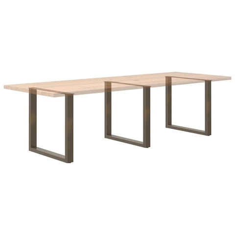 vidaXL Dining Table Legs U-Shaped 3 pcs Natural Steel 80x(72-73) cm Steel