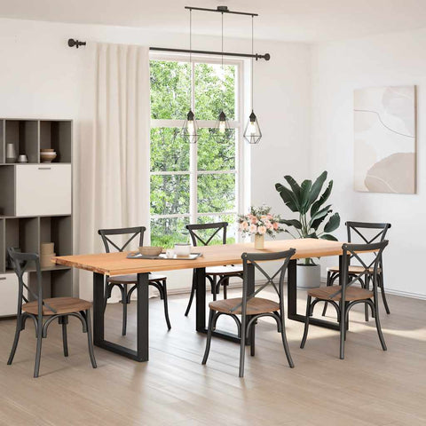 vidaXL Coffee Table Legs U-Shaped 3 pcs Black 90x(72-73) cm Steel