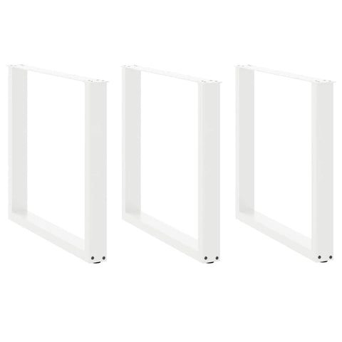 vidaXL Dining Table Legs U-Shaped 3 pcs White 90x(72-73) cm Steel