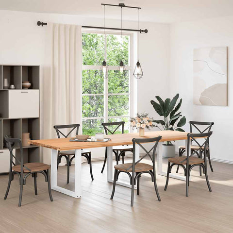 vidaXL Dining Table Legs U-Shaped 3 pcs White 90x(72-73) cm Steel