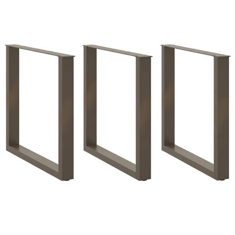 vidaXL Coffee Table Legs U-Shaped 3 pcs Natural Steel 90x(72-73) cm Steel