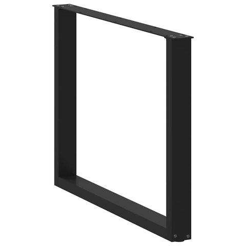 vidaXL Dining Table Legs U-Shaped 3 pcs Black 100x(72-73) cm Steel