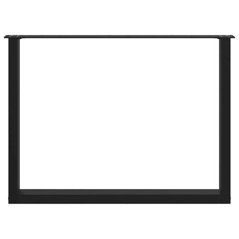 vidaXL Dining Table Legs U-Shaped 3 pcs Black 100x(72-73) cm Steel