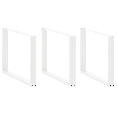 vidaXL Coffee Table Legs U-Shaped 2 pcs White 100x(72-73) cm Steel