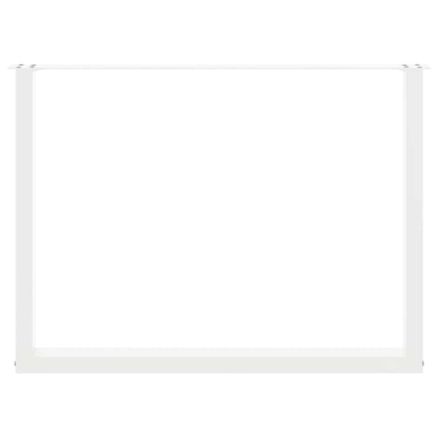 vidaXL Coffee Table Legs U-Shaped 2 pcs White 100x(72-73) cm Steel