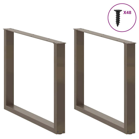 vidaXL Dining Table Legs U-Shaped 3 pcs Natural Steel 100x(72-73) cm Steel