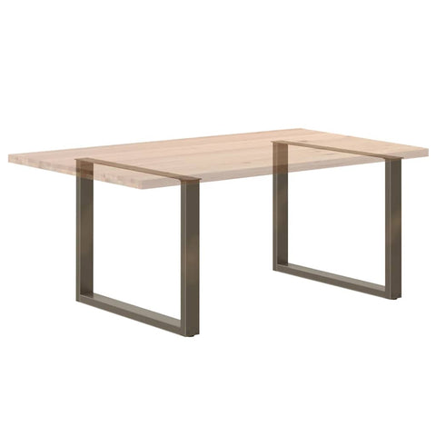 vidaXL Dining Table Legs U-Shaped 3 pcs Natural Steel 100x(72-73) cm Steel