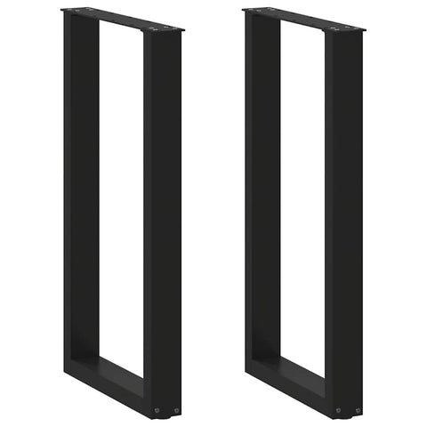 vidaXL Bar Table Legs U-Shaped 2 pcs Black 40x(90-91) cm Steel