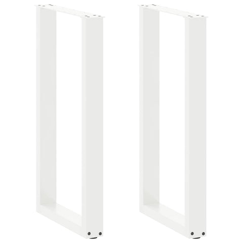 vidaXL Bar Table Legs U-Shaped 2 pcs White 40x(90-91) cm Steel