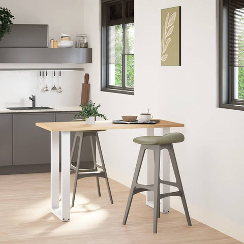 vidaXL Bar Table Legs U-Shaped 2 pcs White 40x(90-91) cm Steel