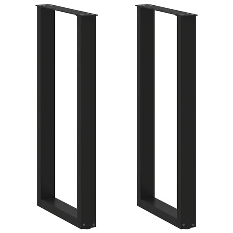 vidaXL Bar Table Legs U-Shaped 2 pcs Black 40x(100-101) cm Steel