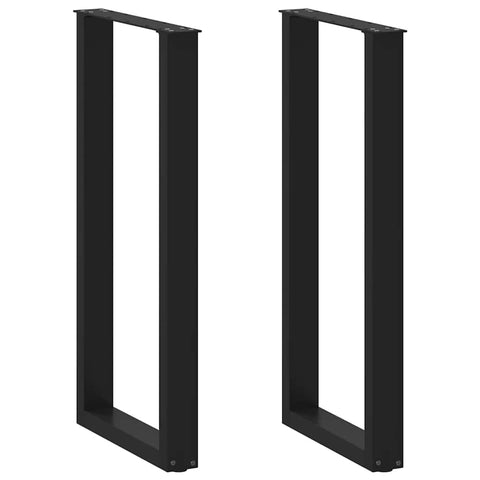 vidaXL Bar Table Legs U-Shaped 2 pcs Black 50x(100-101) cm Steel