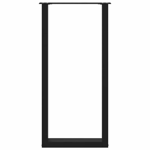 vidaXL Bar Table Legs U-Shaped 2 pcs Black 50x(100-101) cm Steel