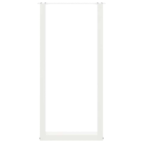 vidaXL Bar Table Legs U-Shaped 2 pcs White 50x(100-101) cm Steel