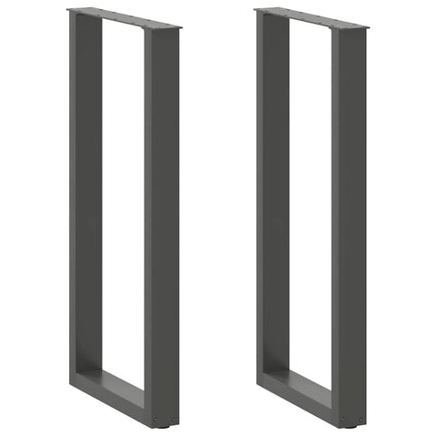 vidaXL Bar Table Legs U-Shaped 2 pcs Anthracite 50x(100-101) cm Steel