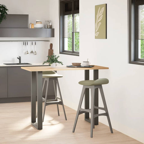 vidaXL Bar Table Legs U-Shaped 2 pcs Anthracite 50x(100-101) cm Steel