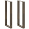 vidaXL Bar Table Legs U-Shaped 2 pcs Natural Steel 50x(100-101) cm Steel