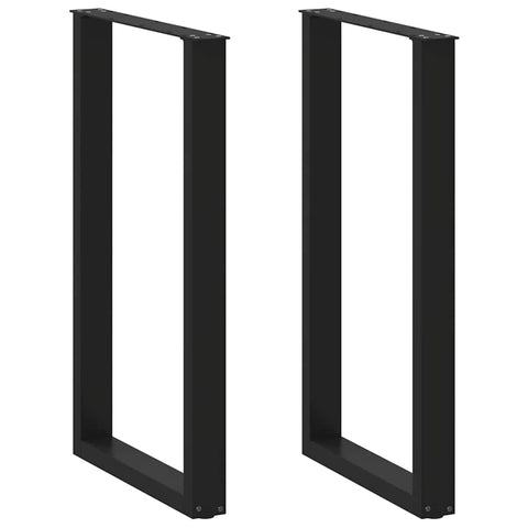 vidaXL Bar Table Legs U-Shaped 2 pcs Black 60x(100-101) cm Steel