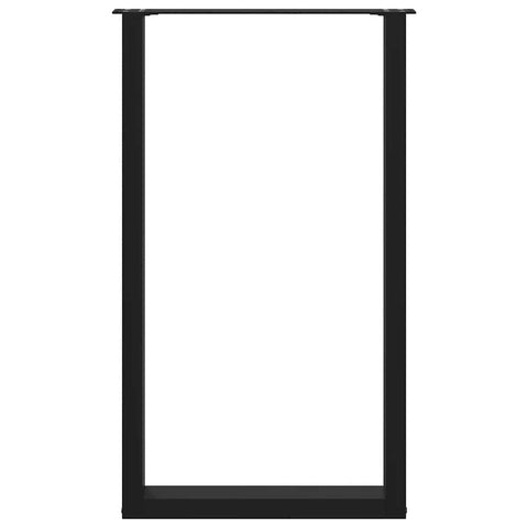 vidaXL Bar Table Legs U-Shaped 2 pcs Black 60x(100-101) cm Steel