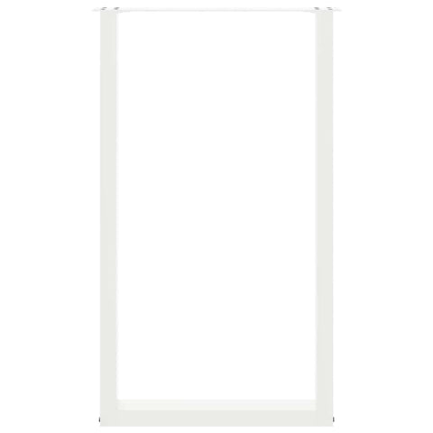 vidaXL Bar Table Legs U-Shaped 2 pcs White 60x(100-101) cm Steel
