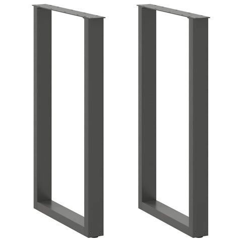 vidaXL Bar Table Legs U-Shaped 2 pcs Anthracite 60x(100-101) cm Steel