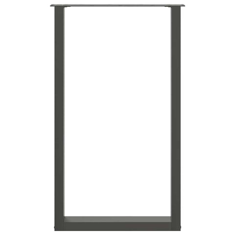 vidaXL Bar Table Legs U-Shaped 2 pcs Anthracite 60x(100-101) cm Steel