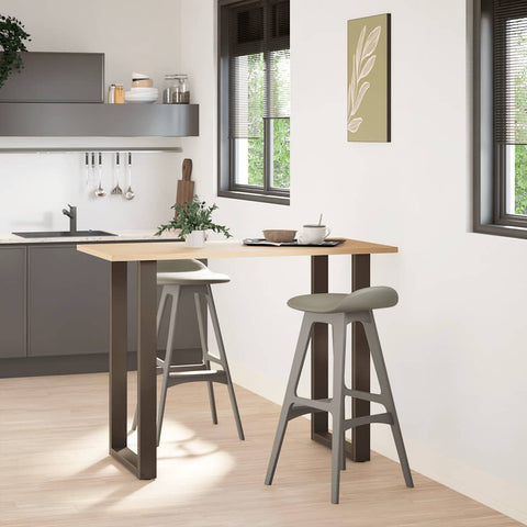 vidaXL Bar Table Legs U-Shaped 2 pcs Natural Steel 60x(100-101) cm Steel