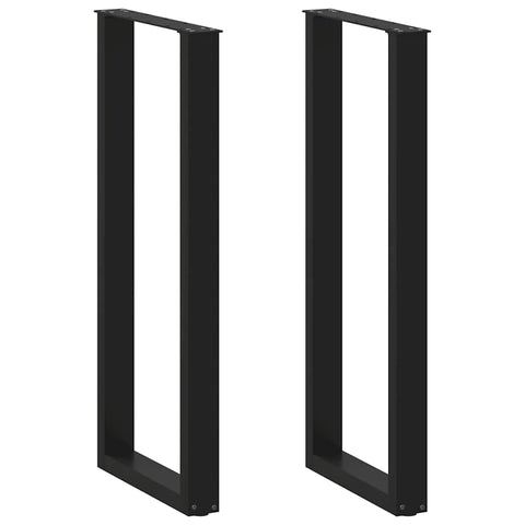 vidaXL Bar Table Legs U-Shaped 2 pcs Black 40x(110-111) cm Steel