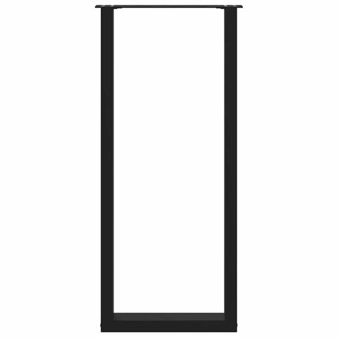 vidaXL Bar Table Legs U-Shaped 2 pcs Black 40x(110-111) cm Steel