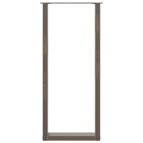 vidaXL Bar Table Legs U-Shaped 2 pcs Natural Steel 40x(110-111) cm Steel