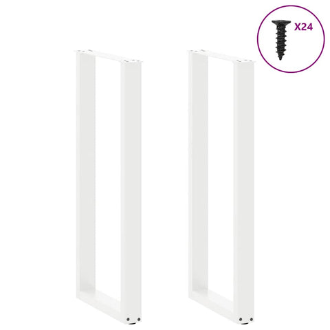 vidaXL Bar Table Legs U-Shaped 2 pcs White 50x(110-111) cm Steel