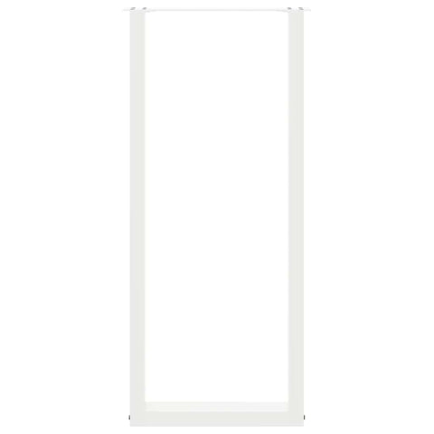vidaXL Bar Table Legs U-Shaped 2 pcs White 50x(110-111) cm Steel