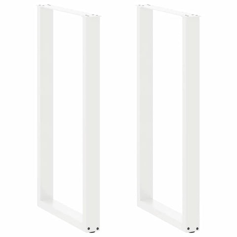 vidaXL Bar Table Legs U-Shaped 2 pcs White 60x(110-111) cm Steel