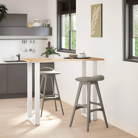 vidaXL Bar Table Legs U-Shaped 2 pcs White 60x(110-111) cm Steel