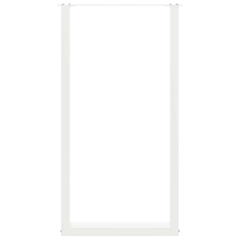 vidaXL Bar Table Legs U-Shaped 2 pcs White 60x(110-111) cm Steel