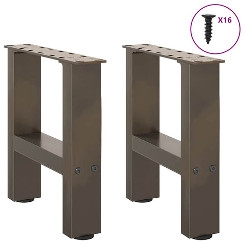 vidaXL Coffee Table Legs Natural Steel 2 pcs 30x(30-31) cm Steel