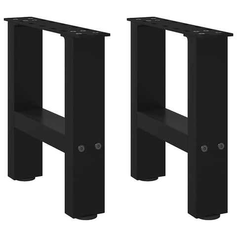 vidaXL Coffee Table Legs Black 2 pcs 40x(30-31) cm Steel