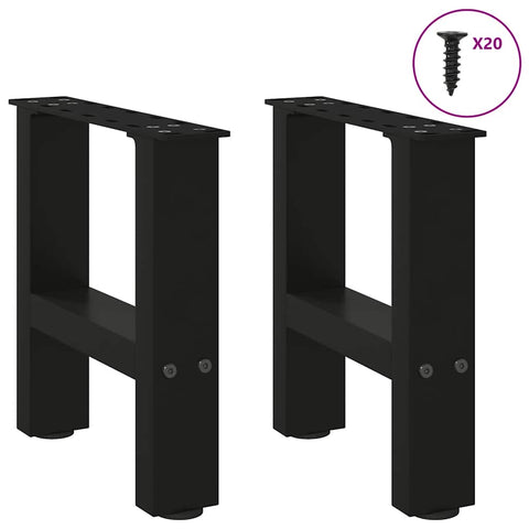 vidaXL Coffee Table Legs Black 2 pcs 40x(30-31) cm Steel