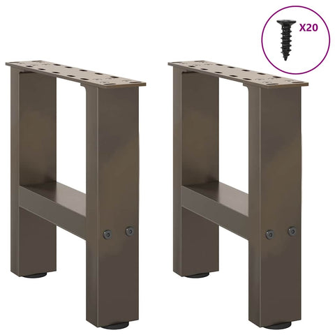 vidaXL Coffee Table Legs Natural Steel 2 pcs 40x(30-31) cm Steel