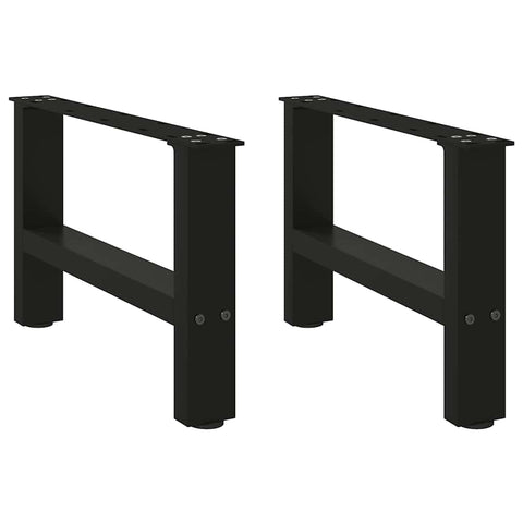 vidaXL Coffee Table Legs Black 2 pcs 50x(30-31) cm Steel