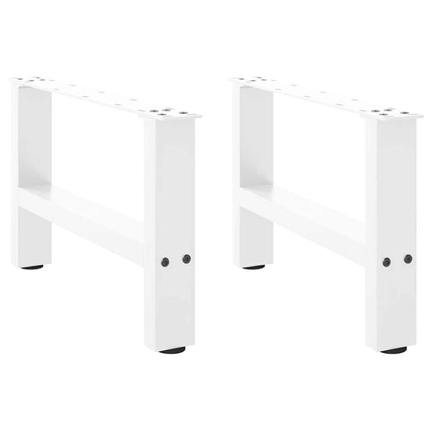 vidaXL Coffee Table Legs White 2 pcs 50x(30-31) cm Steel