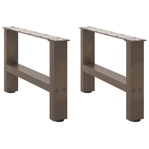 vidaXL Coffee Table Legs Natural Steel 2 pcs 50x(30-31) cm Steel