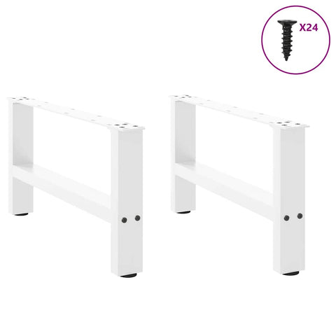 vidaXL Coffee Table Legs White 2 pcs 60x(30-31) cm Steel