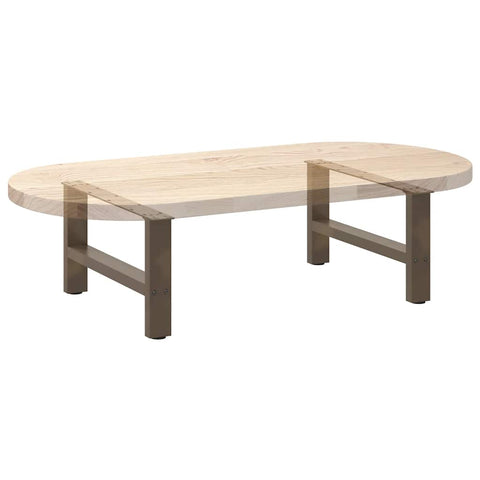 vidaXL Coffee Table Legs Natural Steel 2 pcs 60x(30-31) cm Steel