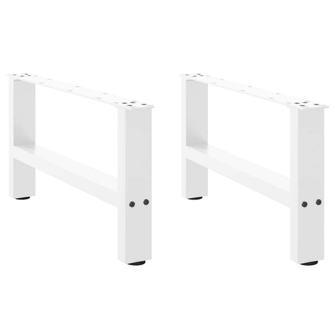 vidaXL Coffee Table Legs White 2 pcs 70x(30-31) cm Steel