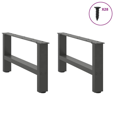 vidaXL Coffee Table Legs Anthracite 2 pcs 70x(30-31) cm Steel