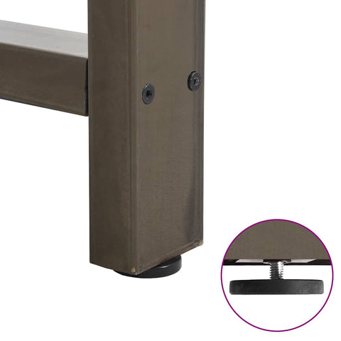 vidaXL Coffee Table Legs Natural Steel 2 pcs 28x(42-43) cm Steel