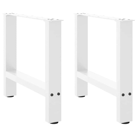 vidaXL Coffee Table Legs White 2 pcs 50x(42-43) cm Steel
