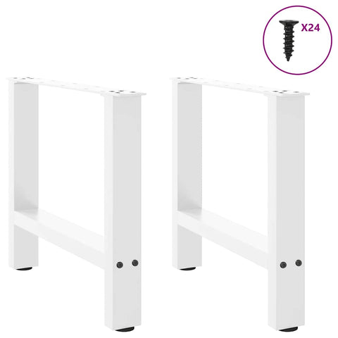 vidaXL Coffee Table Legs White 2 pcs 50x(42-43) cm Steel