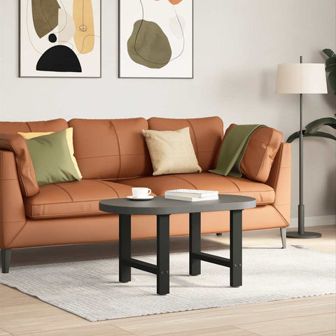 vidaXL Coffee Table Legs Black 2 pcs 60x(42-43) cm Steel